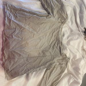 Long sleeve striped off the shoulder madewell